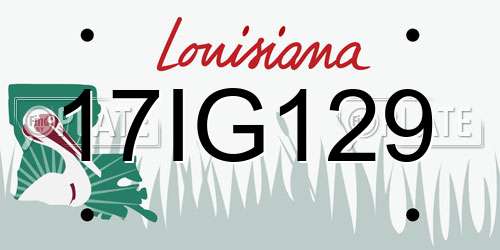 17IG129 Louisiana License Plate