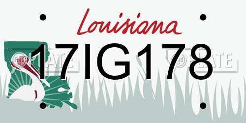 17IG178 Louisiana License Plate
