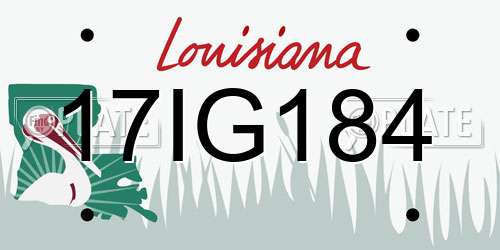 17IG184 Louisiana License Plate