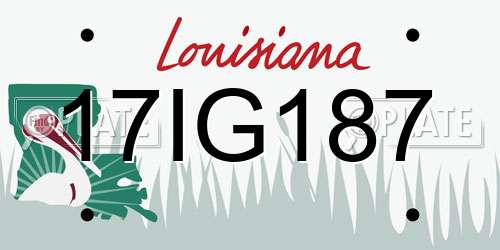 17IG187 Louisiana License Plate