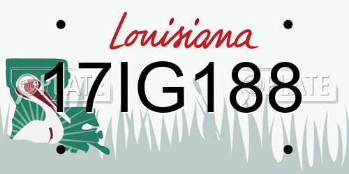 17IG188 Louisiana License Plate