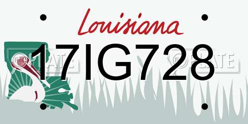 17IG728 Louisiana License Plate