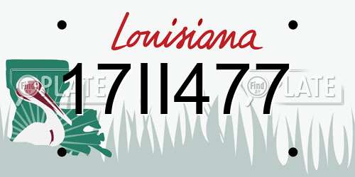 17II477 Louisiana License Plate