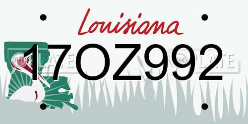 17OZ992 Louisiana License Plate