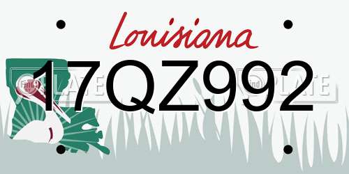 17QZ992 Louisiana License Plate