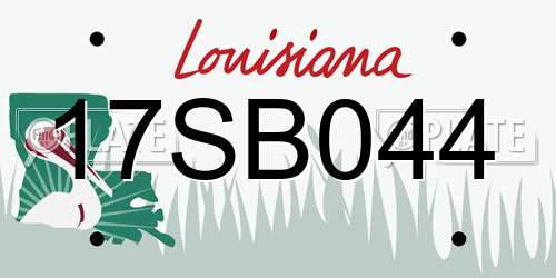 17SB044 Louisiana License Plate