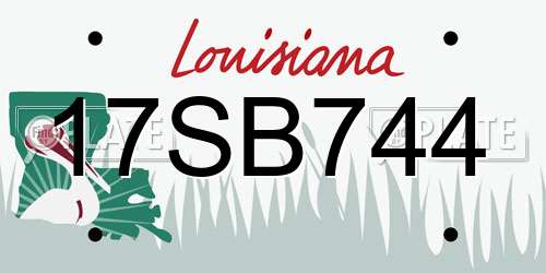 17SB744 Louisiana License Plate