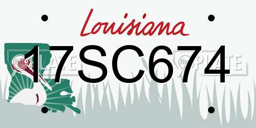 17SC674 Louisiana License Plate