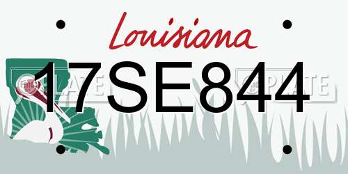 17SE844 Louisiana License Plate