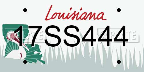 17SS444 Louisiana License Plate