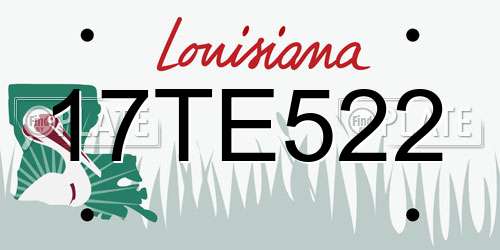 17TE522 Louisiana License Plate