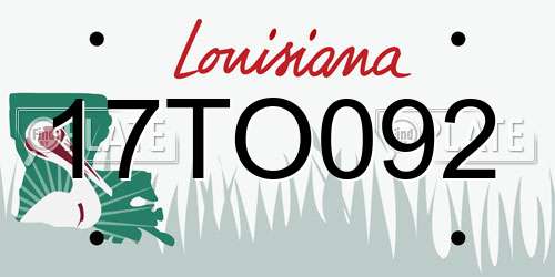 17TO092 Louisiana License Plate