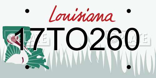 17TO260 Louisiana License Plate