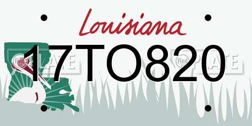 17TO820 Louisiana License Plate