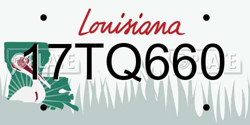 17TQ660 Louisiana License Plate