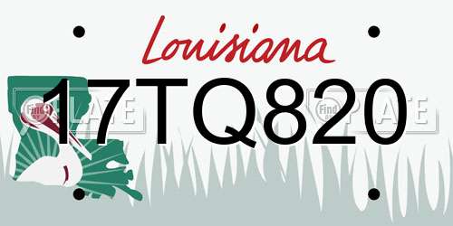 17TQ820 Louisiana License Plate