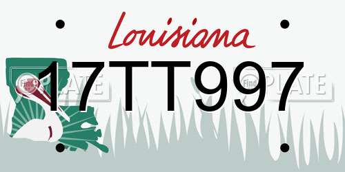 17TT997 Louisiana License Plate