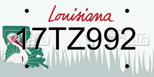 17TZ992 Louisiana License Plate