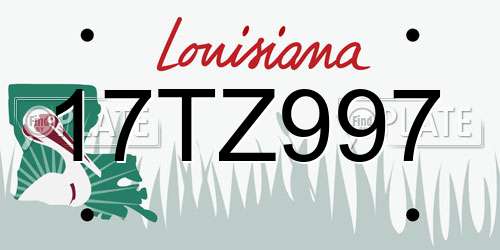 17TZ997 Louisiana License Plate
