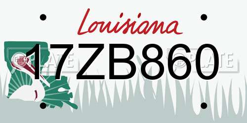 17ZB860 Louisiana License Plate