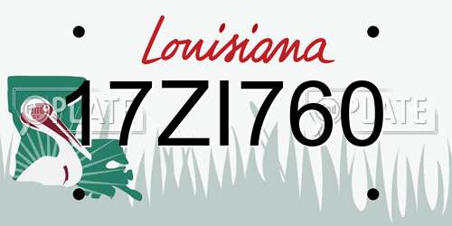 17ZI760 Louisiana License Plate