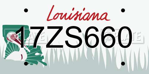 17ZS660 Louisiana License Plate