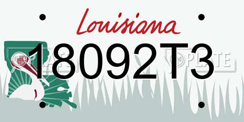 18092T3 Louisiana License Plate