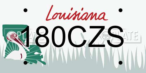 180CZS Louisiana License Plate