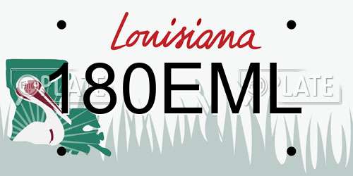 180EML Louisiana License Plate