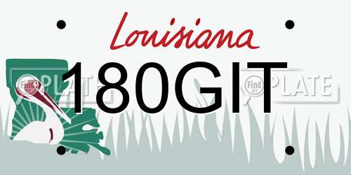 180GIT Louisiana License Plate