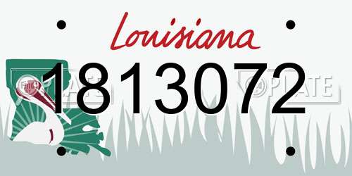 1813072 Louisiana License Plate