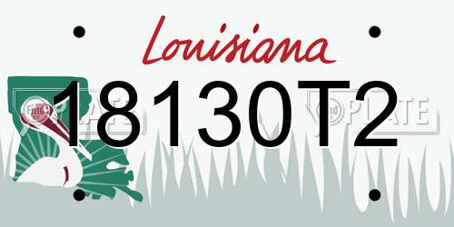 18130T2 Louisiana License Plate