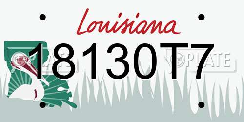 18130T7 Louisiana License Plate