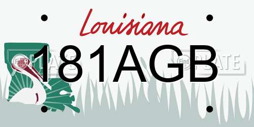 181AGB Louisiana License Plate