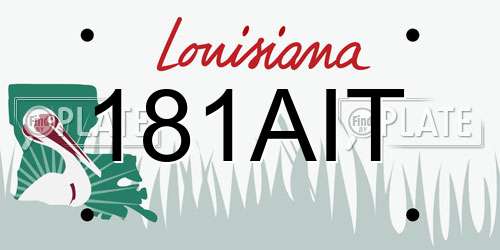 181AIT Louisiana License Plate