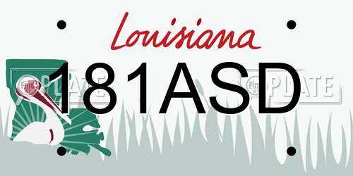 181ASD Louisiana License Plate