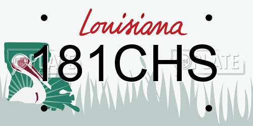 181CHS Louisiana License Plate