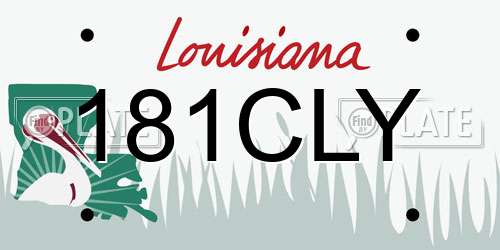 181CLY Louisiana License Plate