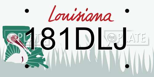 181DLJ Louisiana License Plate