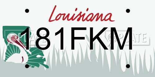 181FKM Louisiana License Plate