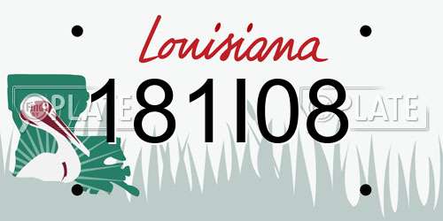181I08 Louisiana License Plate