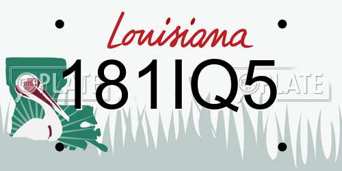 181IQ5 Louisiana License Plate