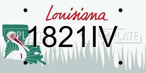1821IV Louisiana License Plate