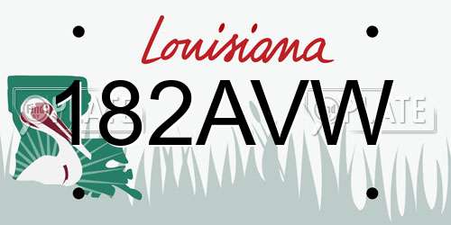 182AVW Louisiana License Plate