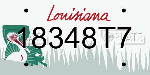18348T7 Louisiana License Plate
