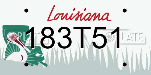 183T51 Louisiana License Plate
