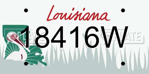 18416W Louisiana License Plate