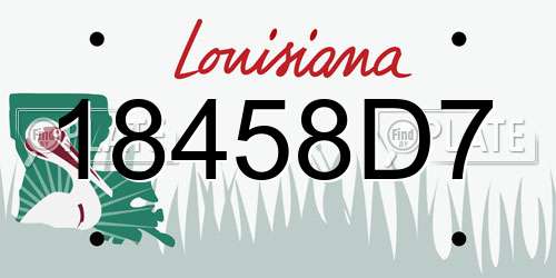 18458D7 Louisiana License Plate