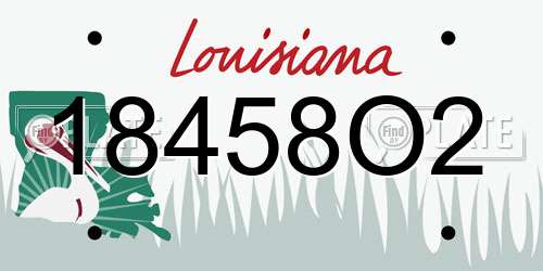 18458O2 Louisiana License Plate