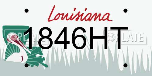 1846HT Louisiana License Plate